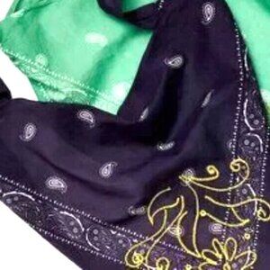Free People Head Scarf  Embroidered Bandana Neckerchief  Scarf NWT NIP